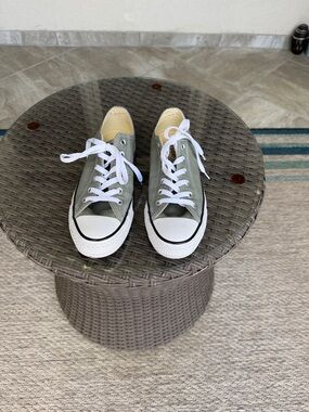 Converse Green Canvas Low-Top Sneakers with White Trim